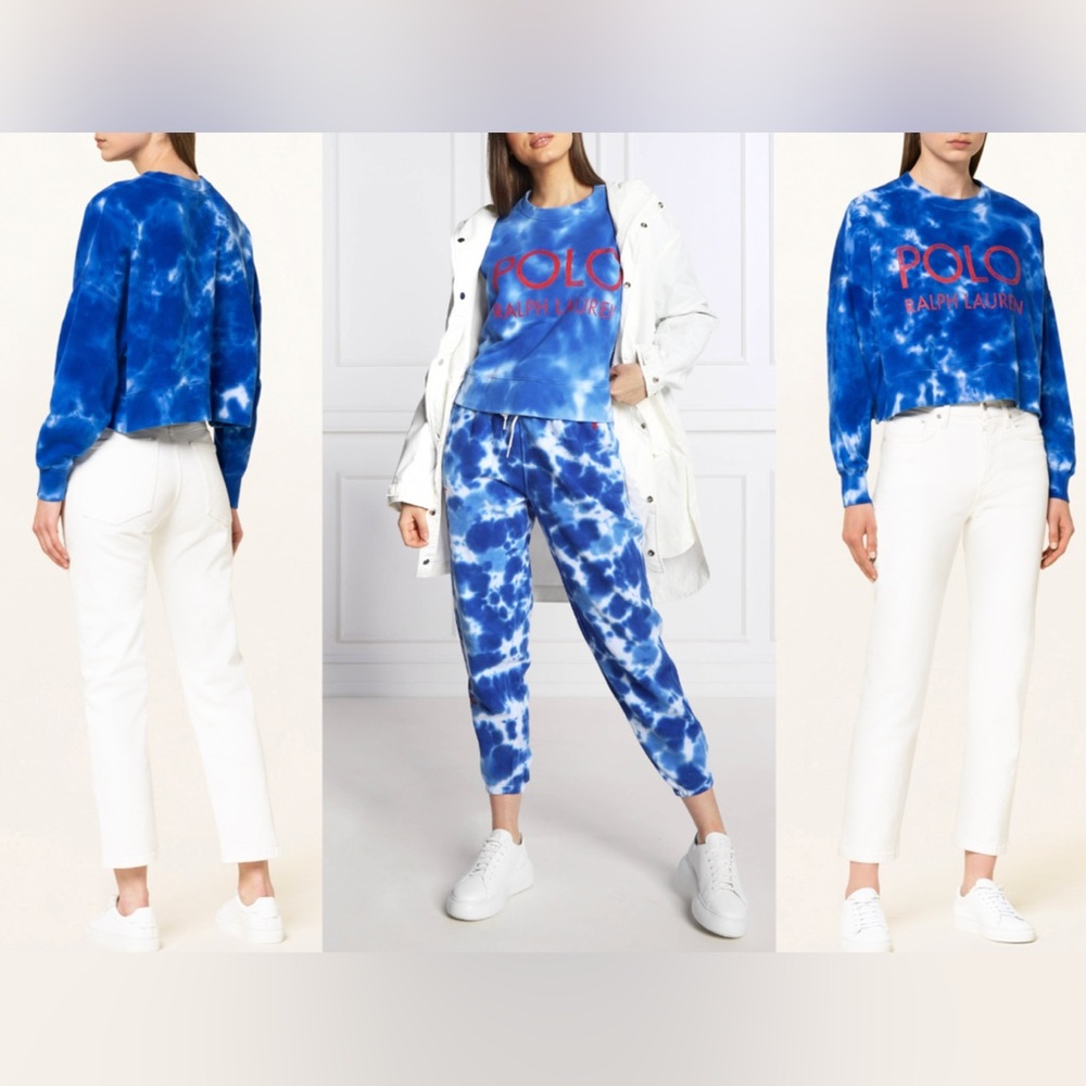 Polo by Ralph Lauren Vibrant Blue white and Red cropped Crewneck - Picture 4 of 4